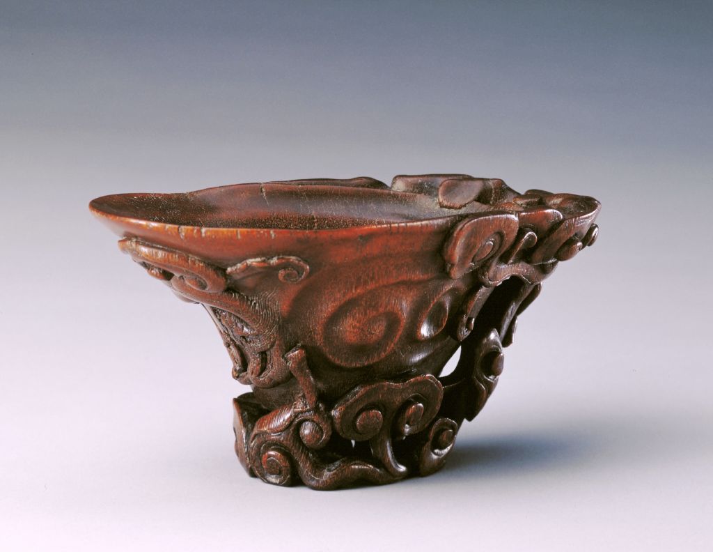 图片[1]-Rhinoceros horn carved dragon bamboo ganoderma lucidum cup-China Archive